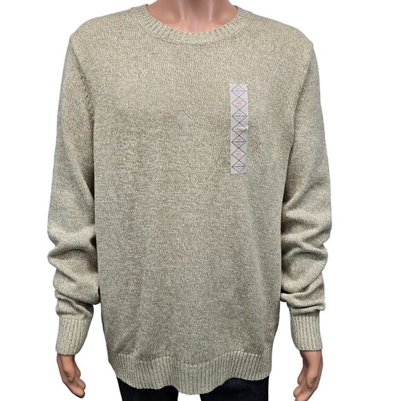 NWT St. John's Bay Sweater Men XXL 2XL Crew Neck Cotton Oatmeal Marl - Picture 4 of 13